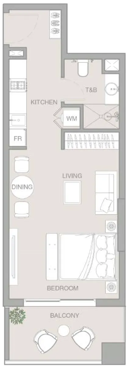 0 bedroom layout