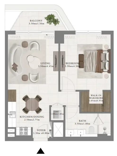 1 bedroom layout