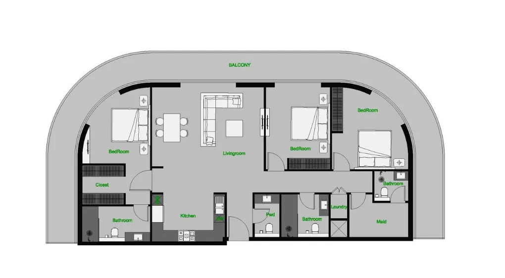 3 bedroom layout