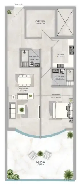 1 bedroom layout
