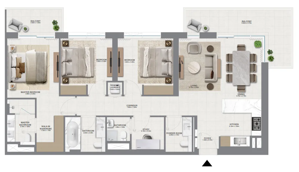 3 bedroom layout