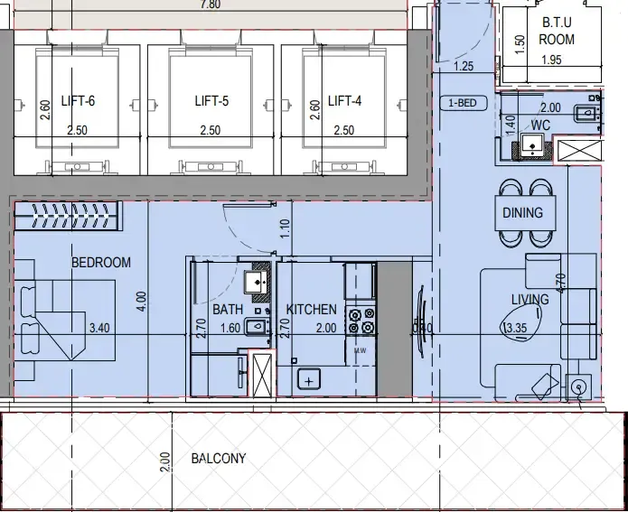 1 bedroom layout