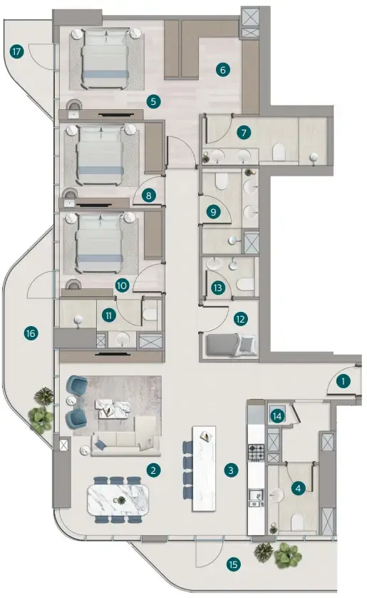 3 bedroom layout