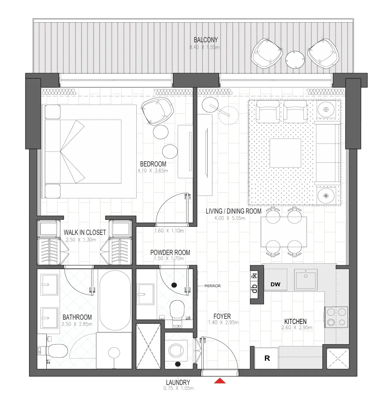 1 bedroom layout