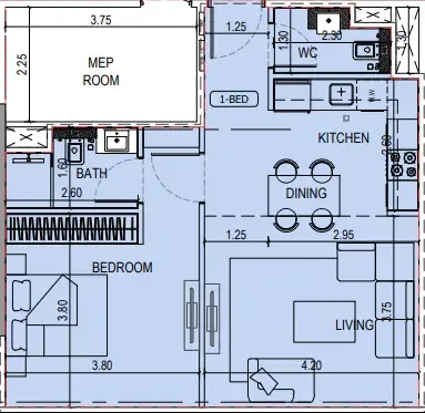 1 bedroom layout