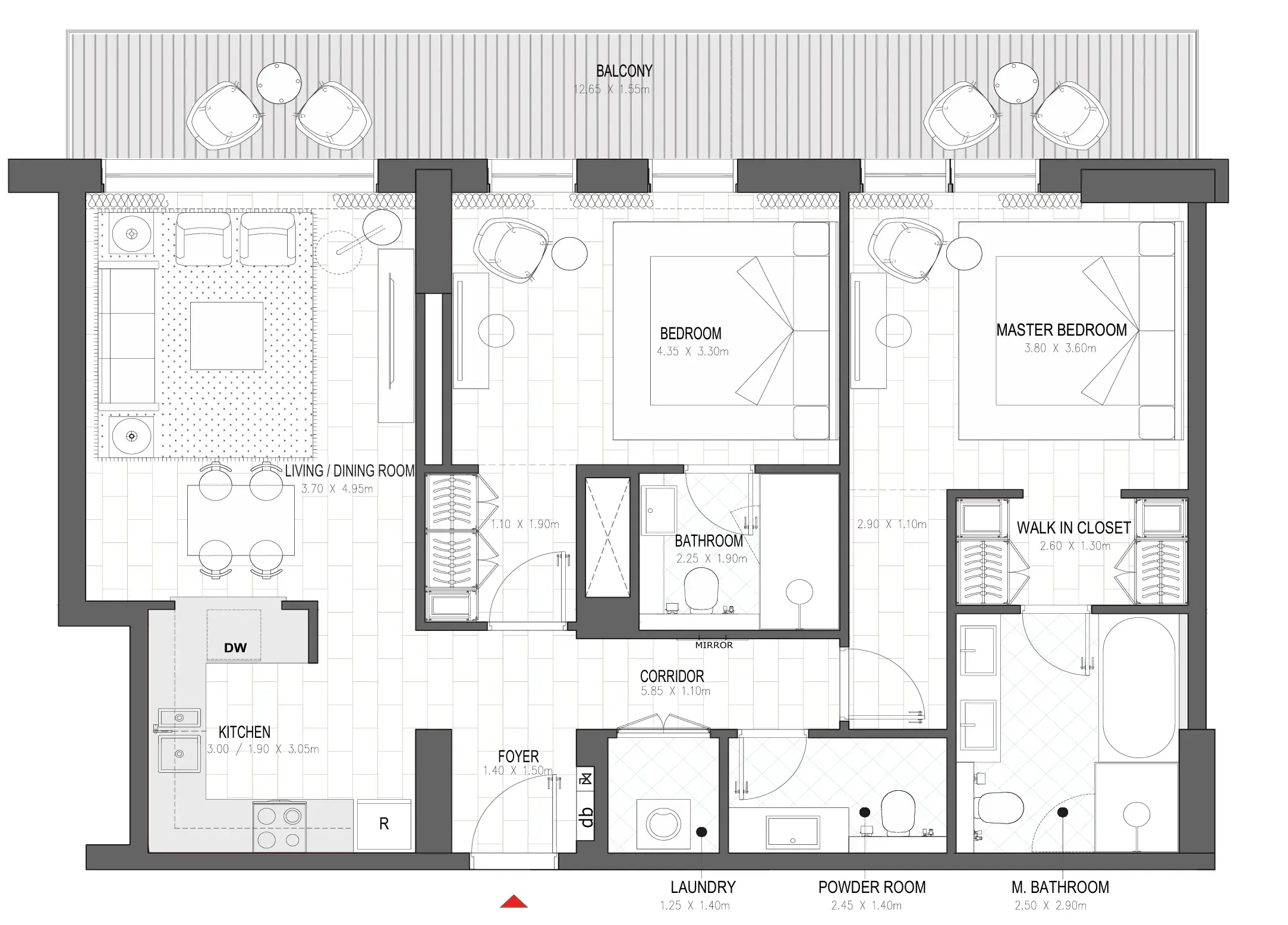 2 bedroom layout