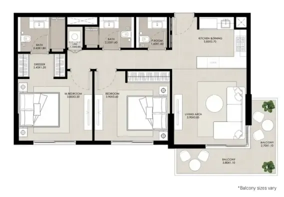 2 bedroom layout