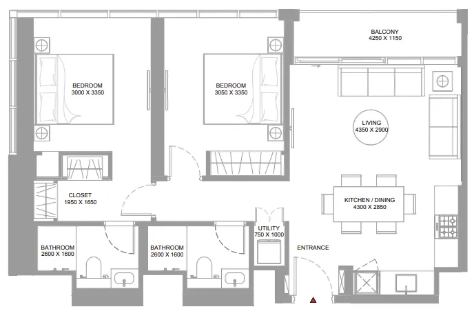 2 bedroom layout