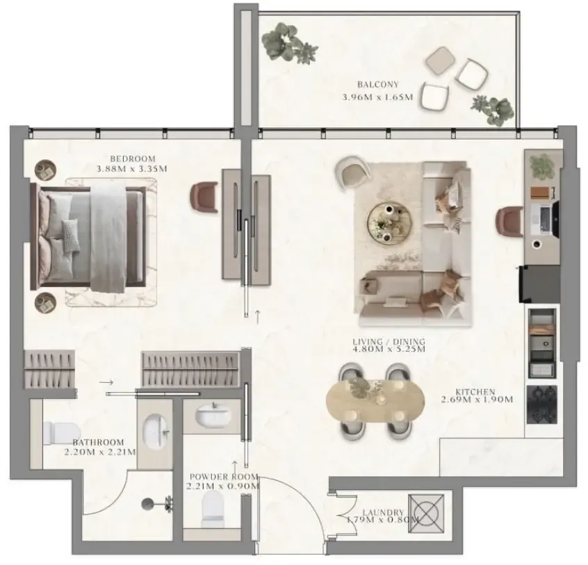 1 bedroom layout