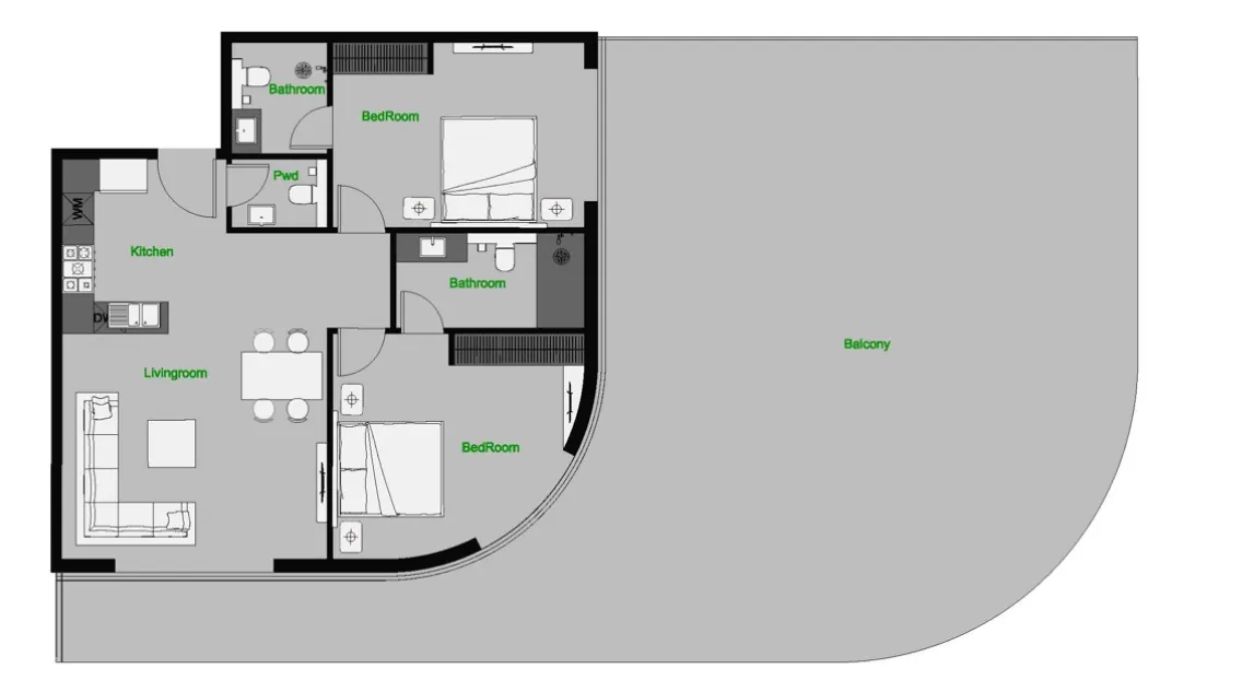 2 bedroom layout
