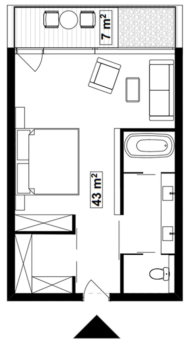 1 bedroom layout