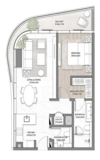 1 bedroom layout