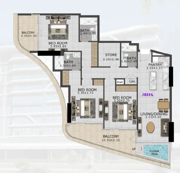 3 bedroom layout