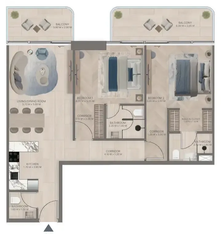 2 bedroom layout
