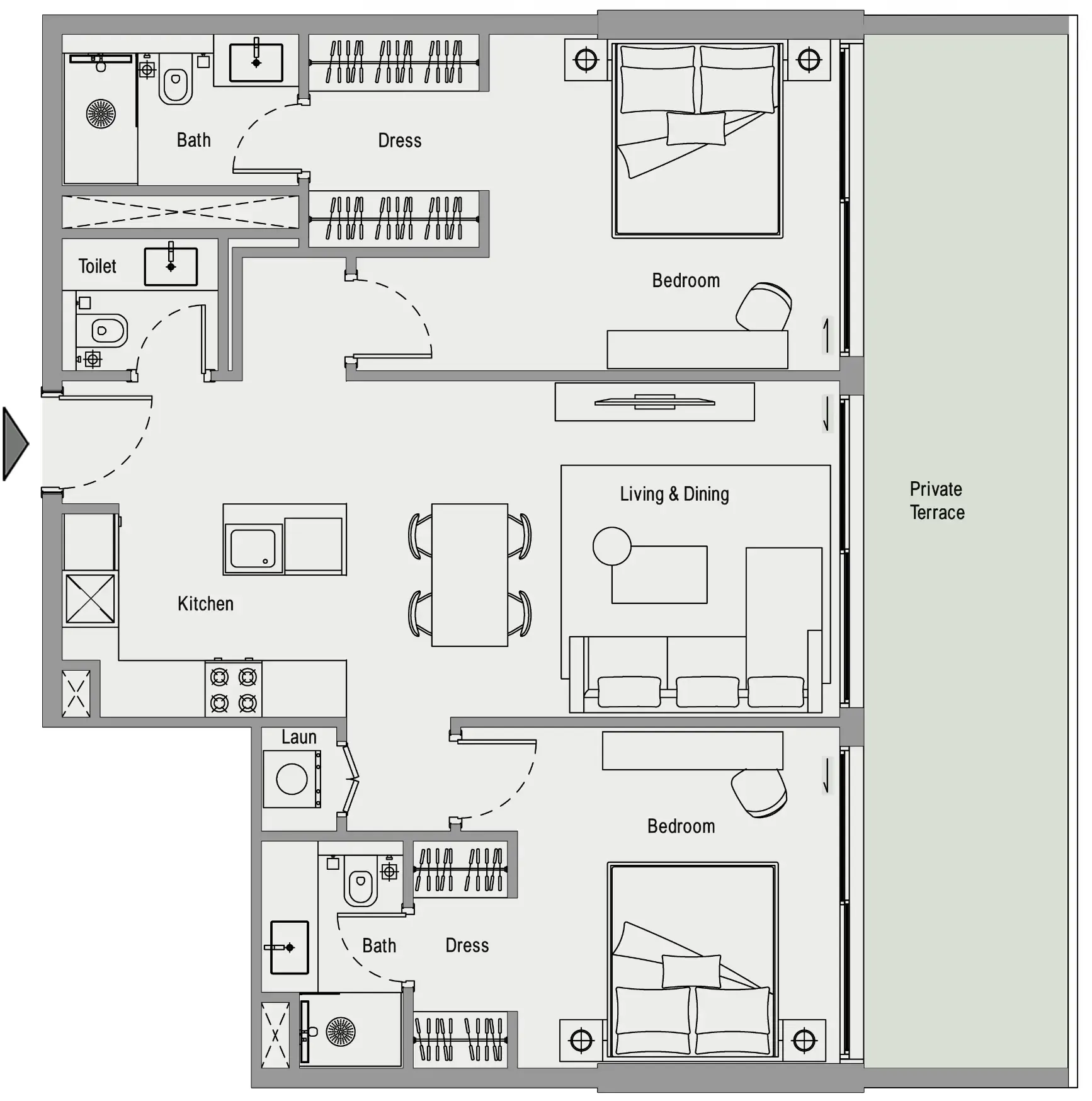 2 bedroom layout