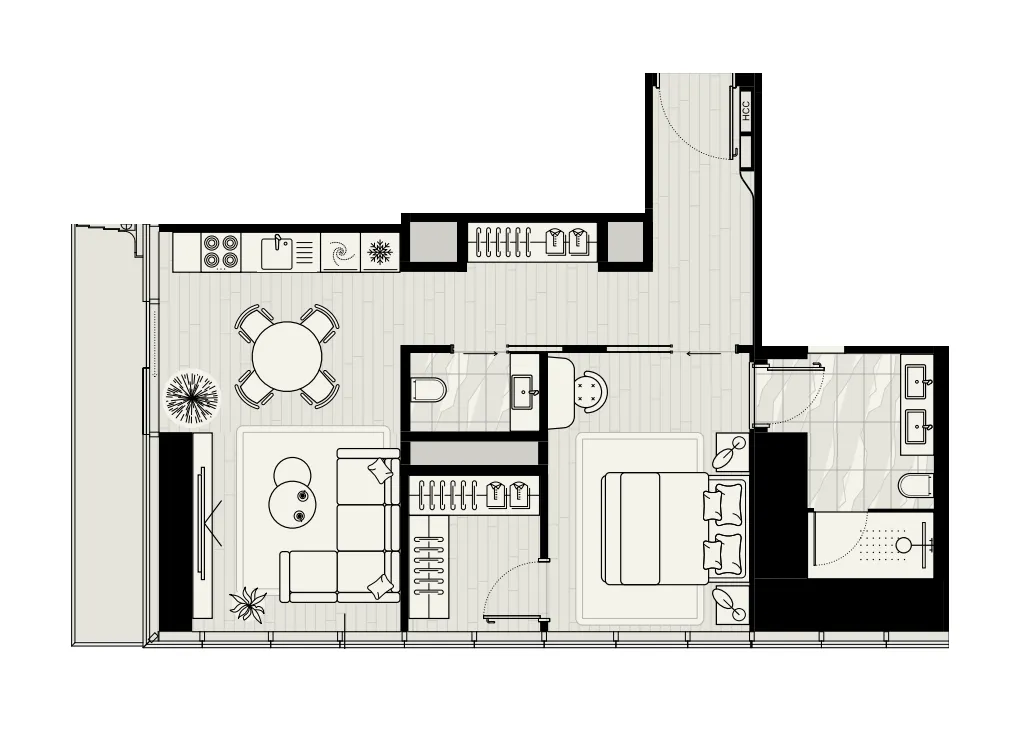 1 bedroom layout