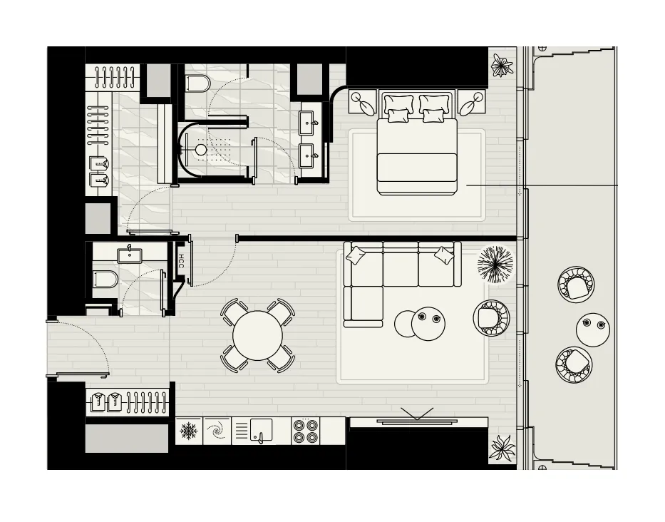 1 bedroom layout