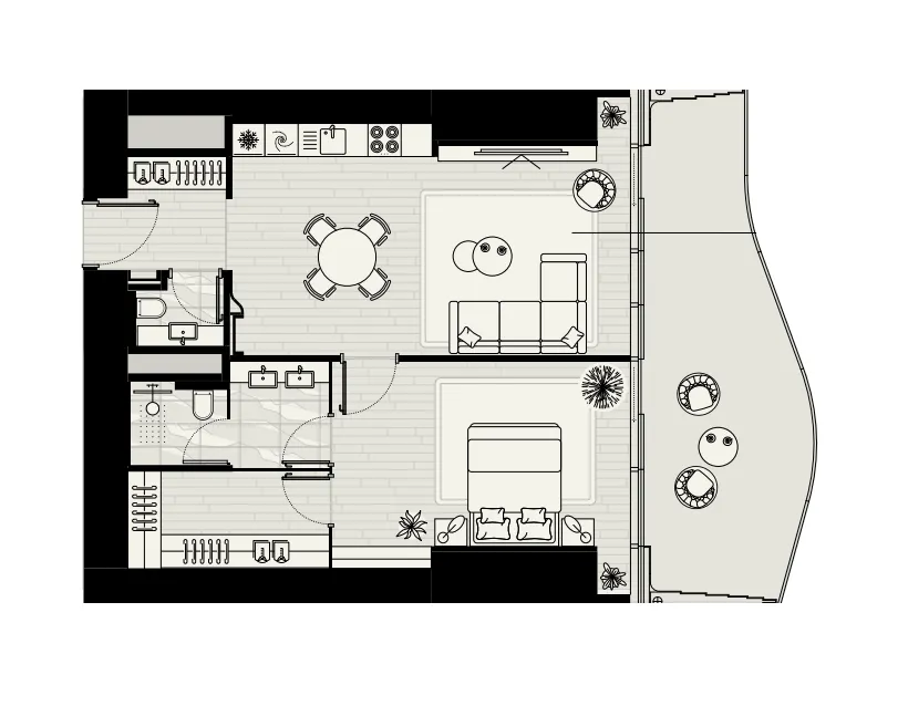 1 bedroom layout
