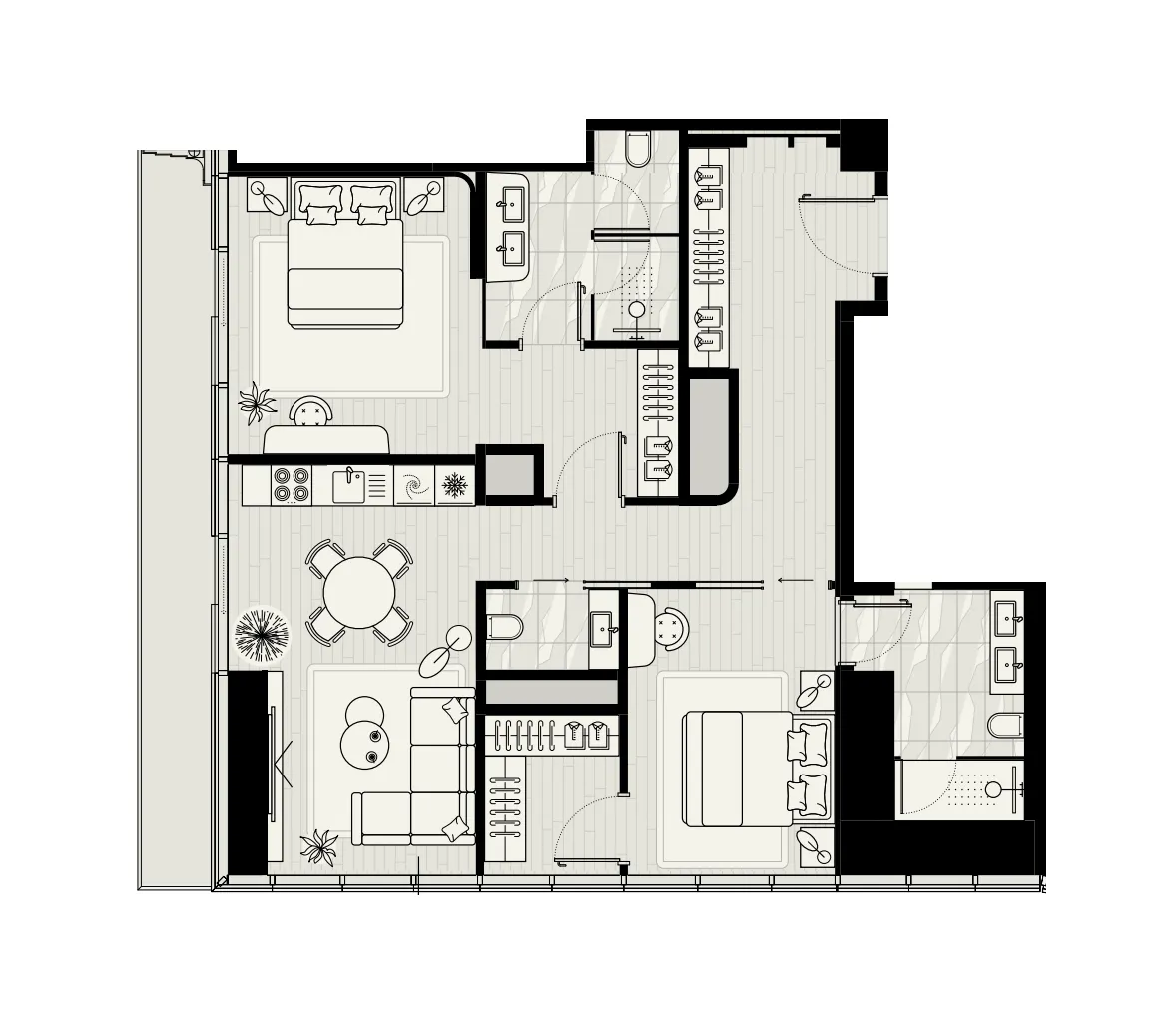 2 bedroom layout