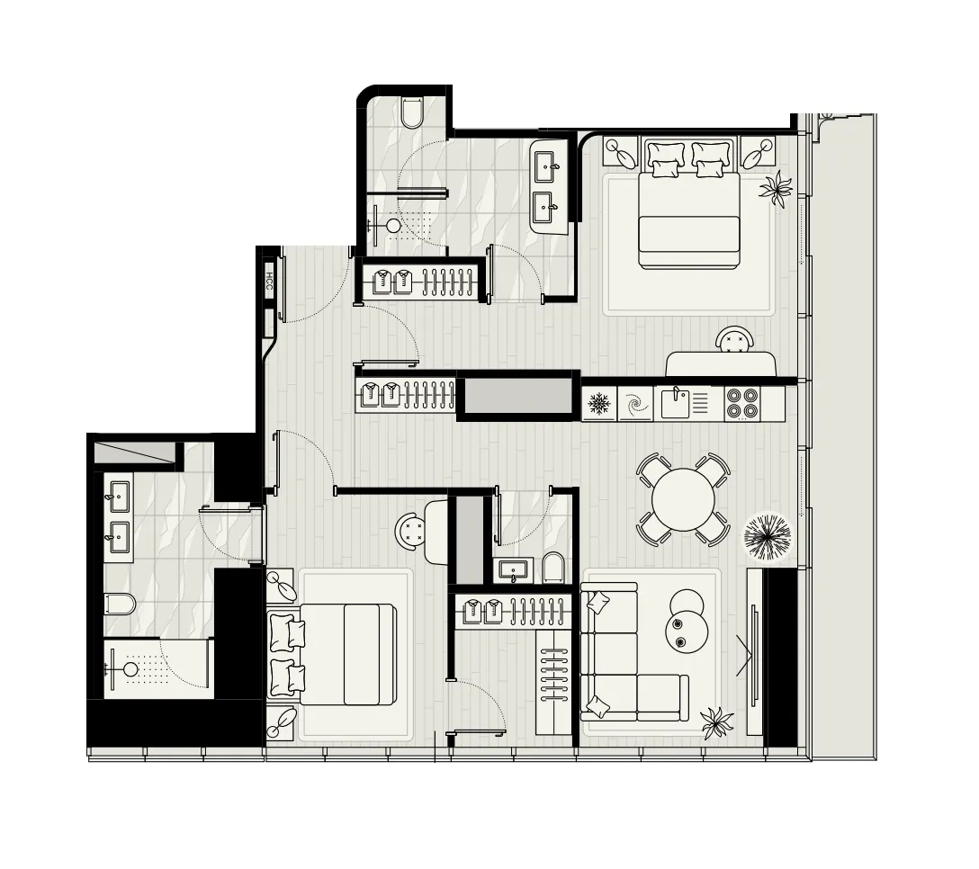 2 bedroom layout