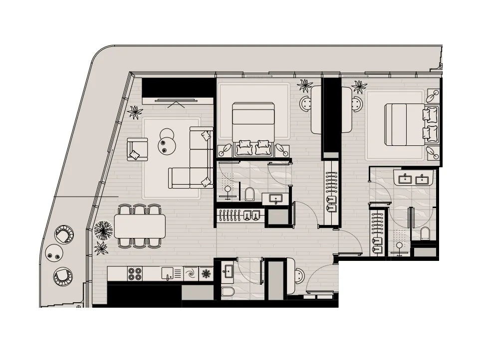 2 bedroom layout