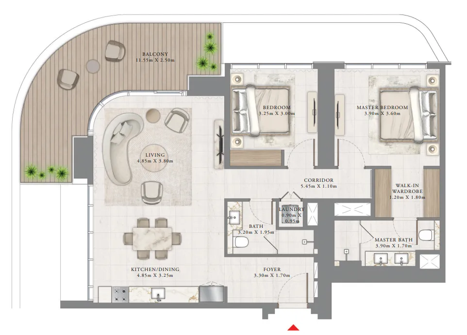 2 bedroom layout