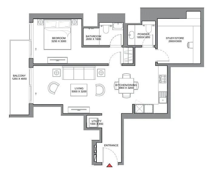 1 bedroom layout