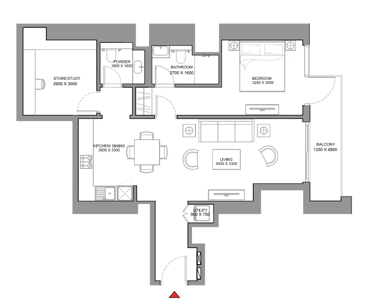 1 bedroom layout