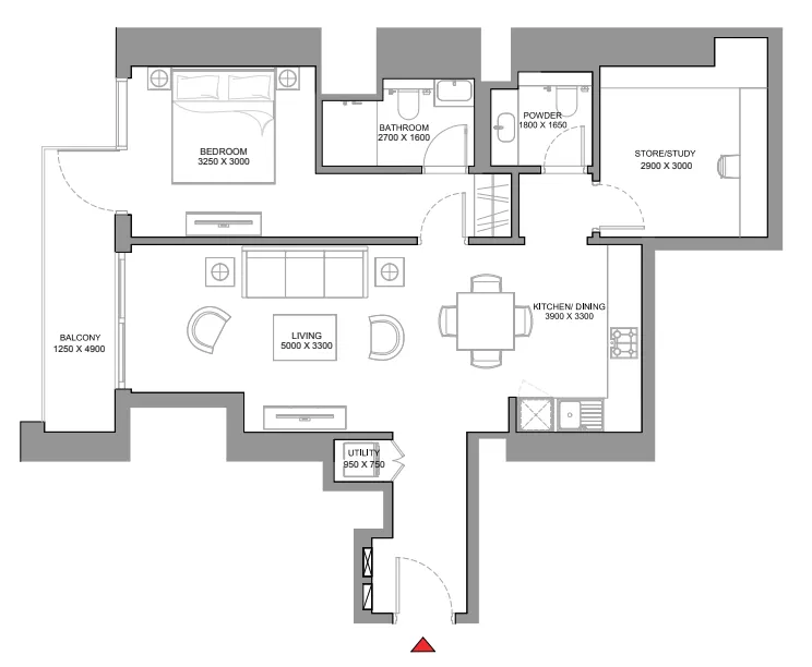 1 bedroom layout