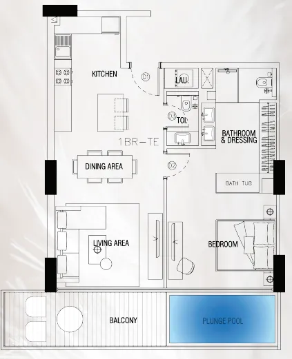 1 bedroom layout