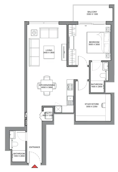 1 bedroom layout