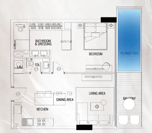 1 bedroom layout