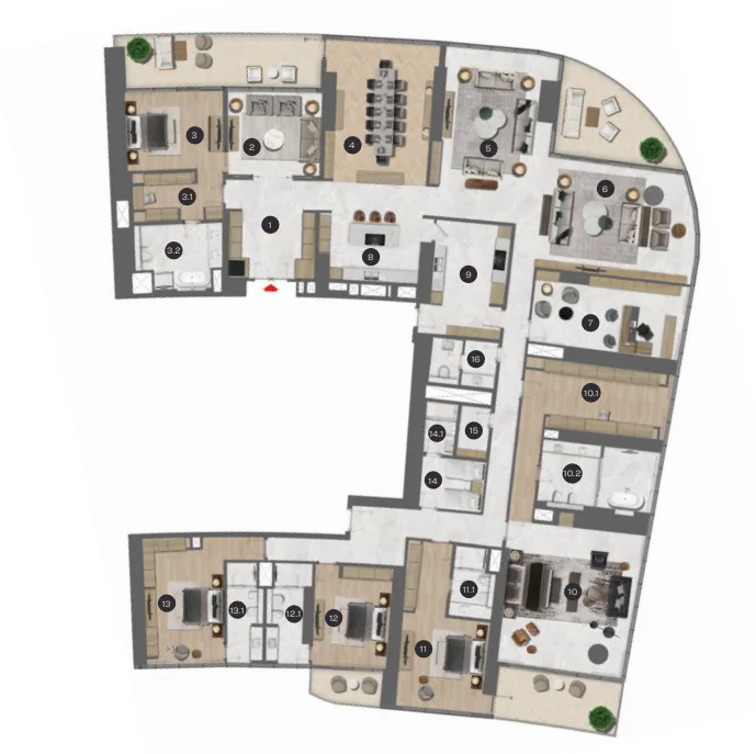 5 bedroom layout