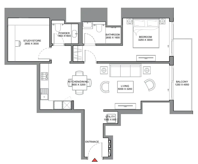 1 bedroom layout
