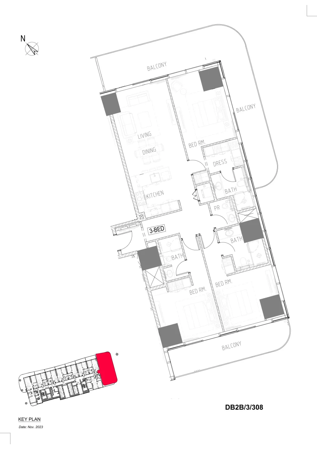 3 bedroom layout