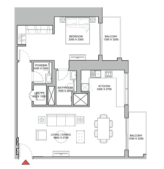 1 bedroom layout