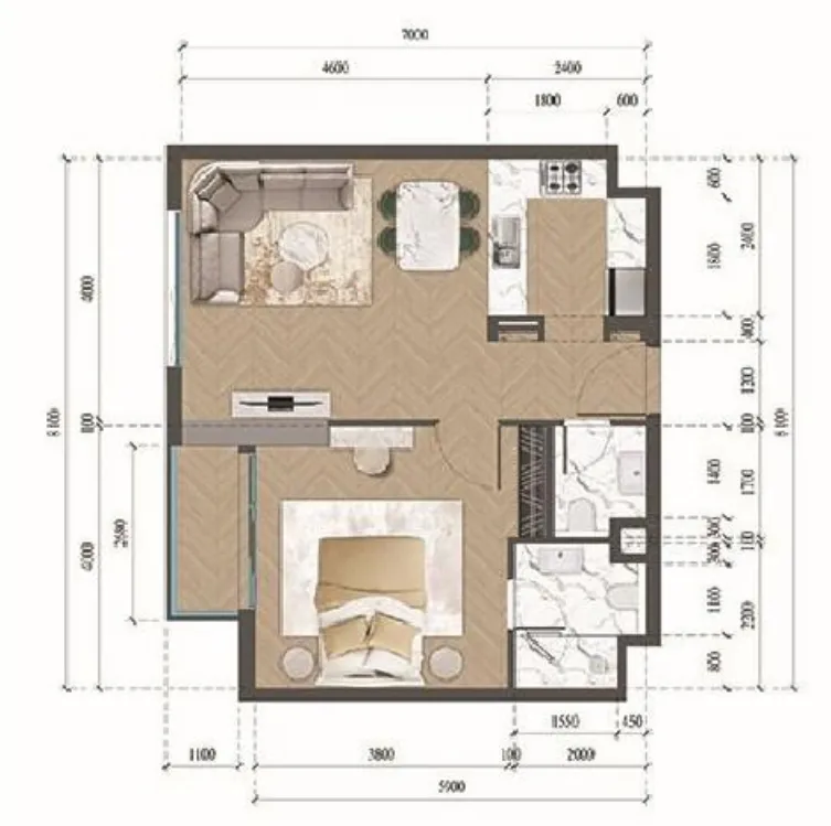 1 bedroom layout