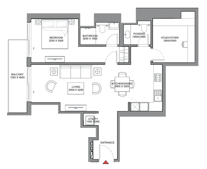 1 bedroom layout