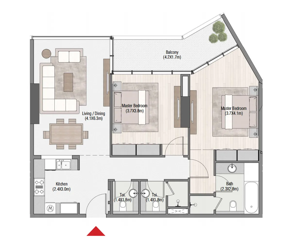 2 bedroom layout