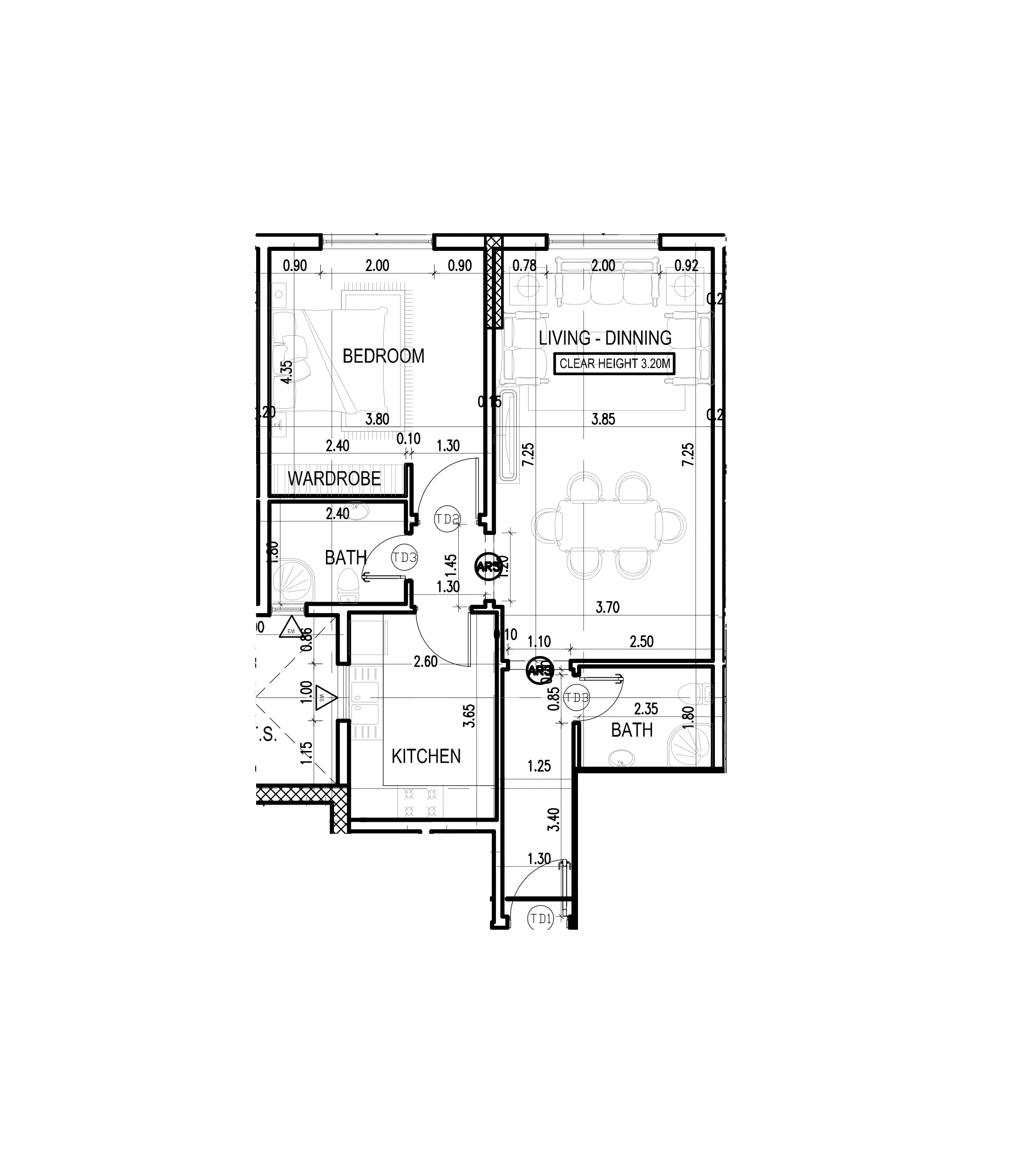 1 bedroom layout