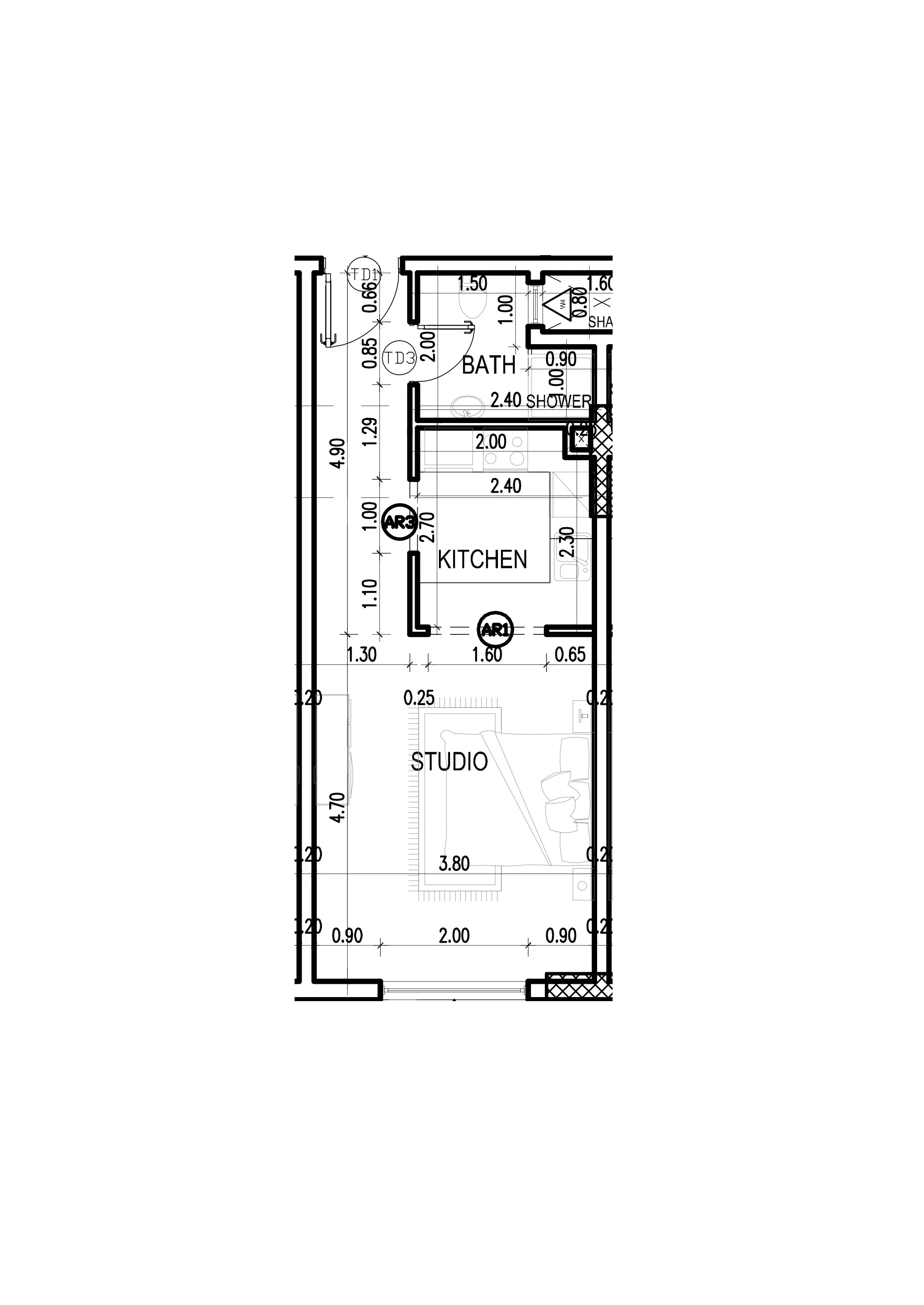 0 bedroom layout