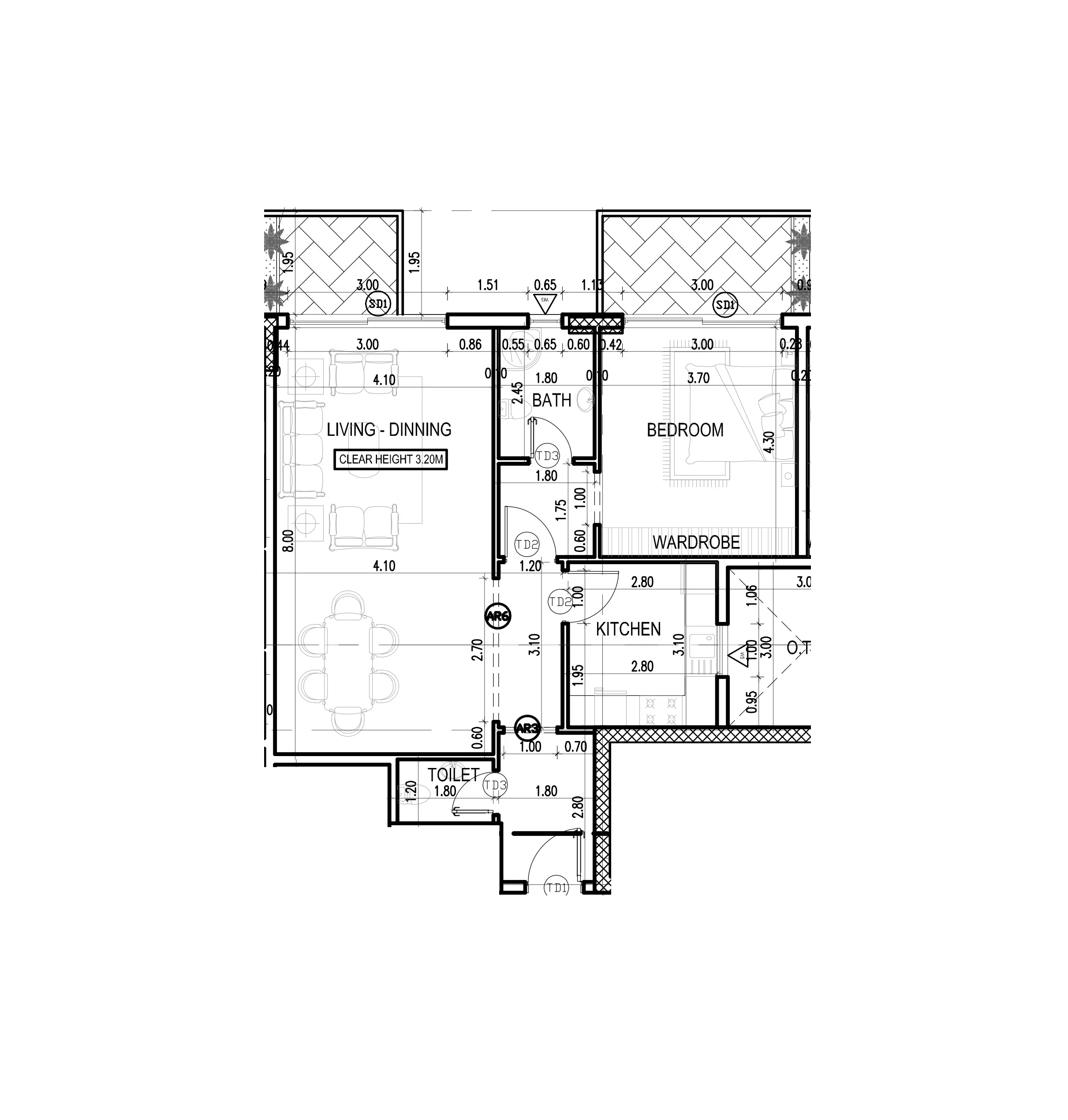 1 bedroom layout