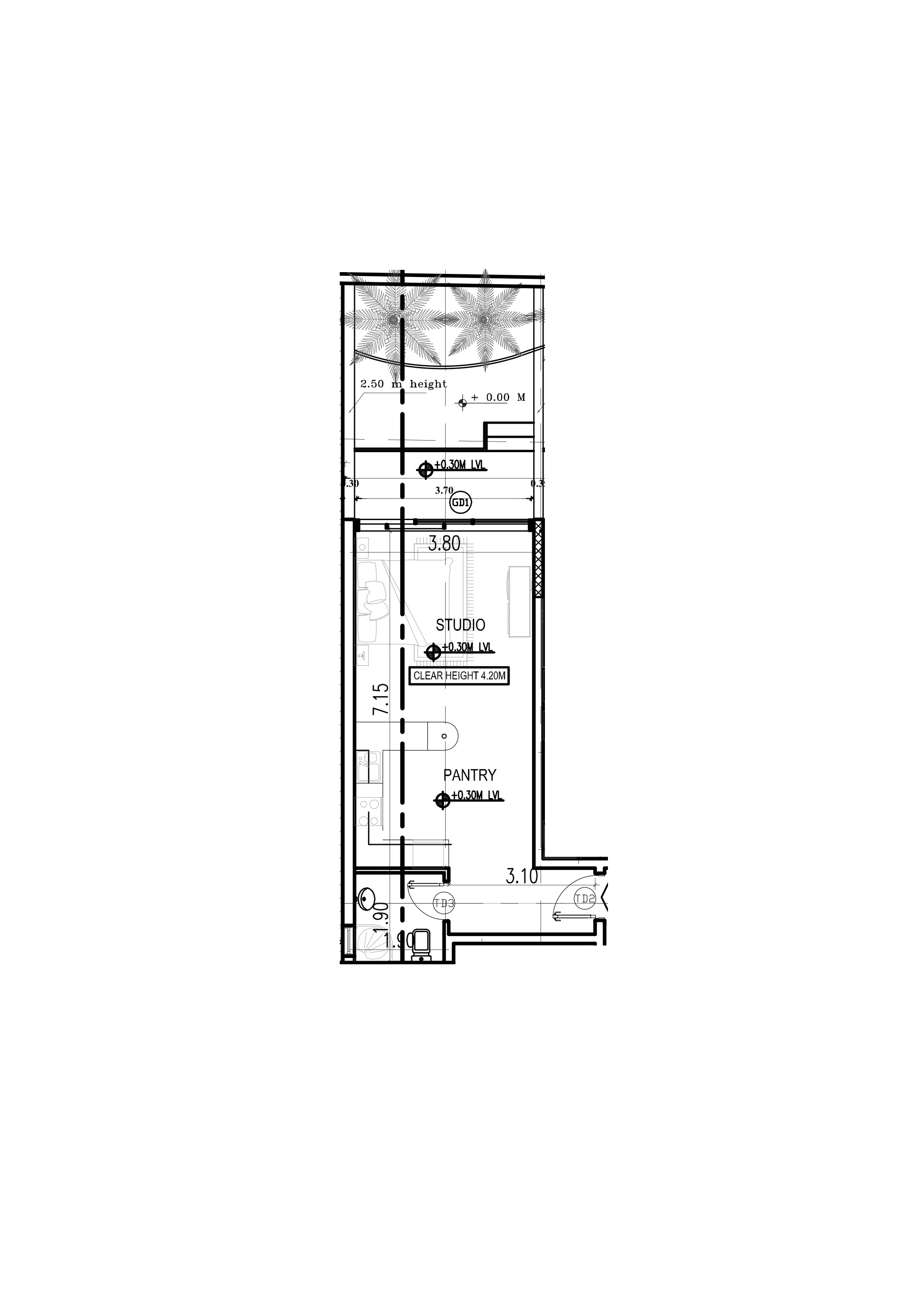 0 bedroom layout