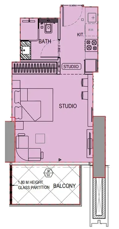0 bedroom layout