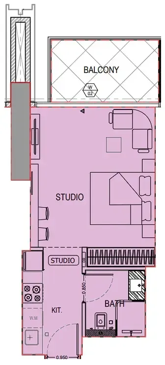 0 bedroom layout