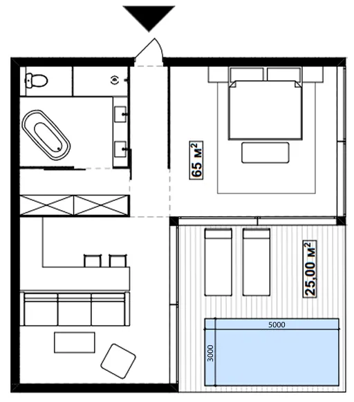 1 bedroom layout