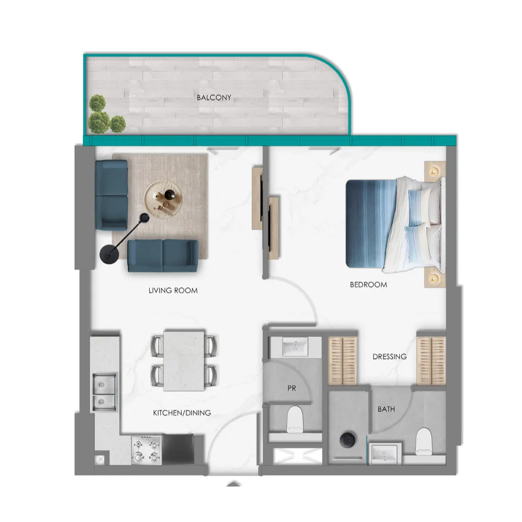 1 bedroom layout