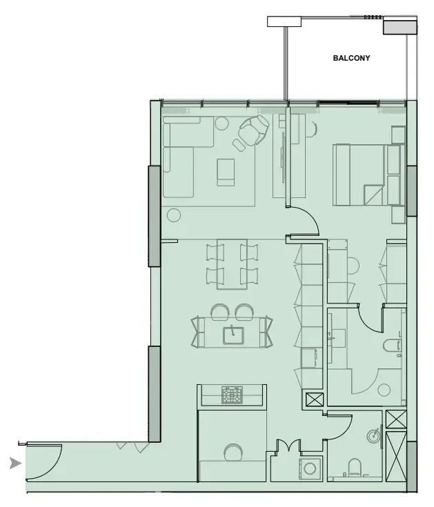 1 bedroom layout