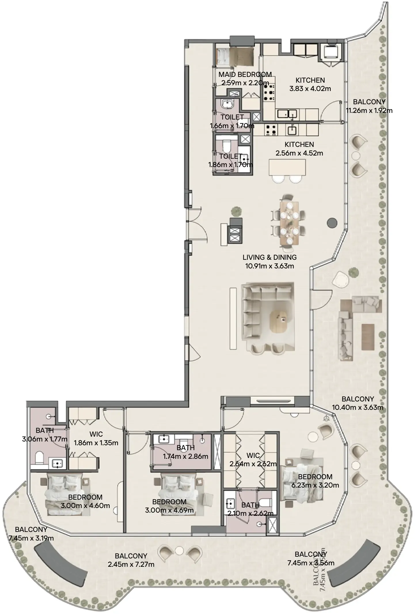 3 bedroom layout