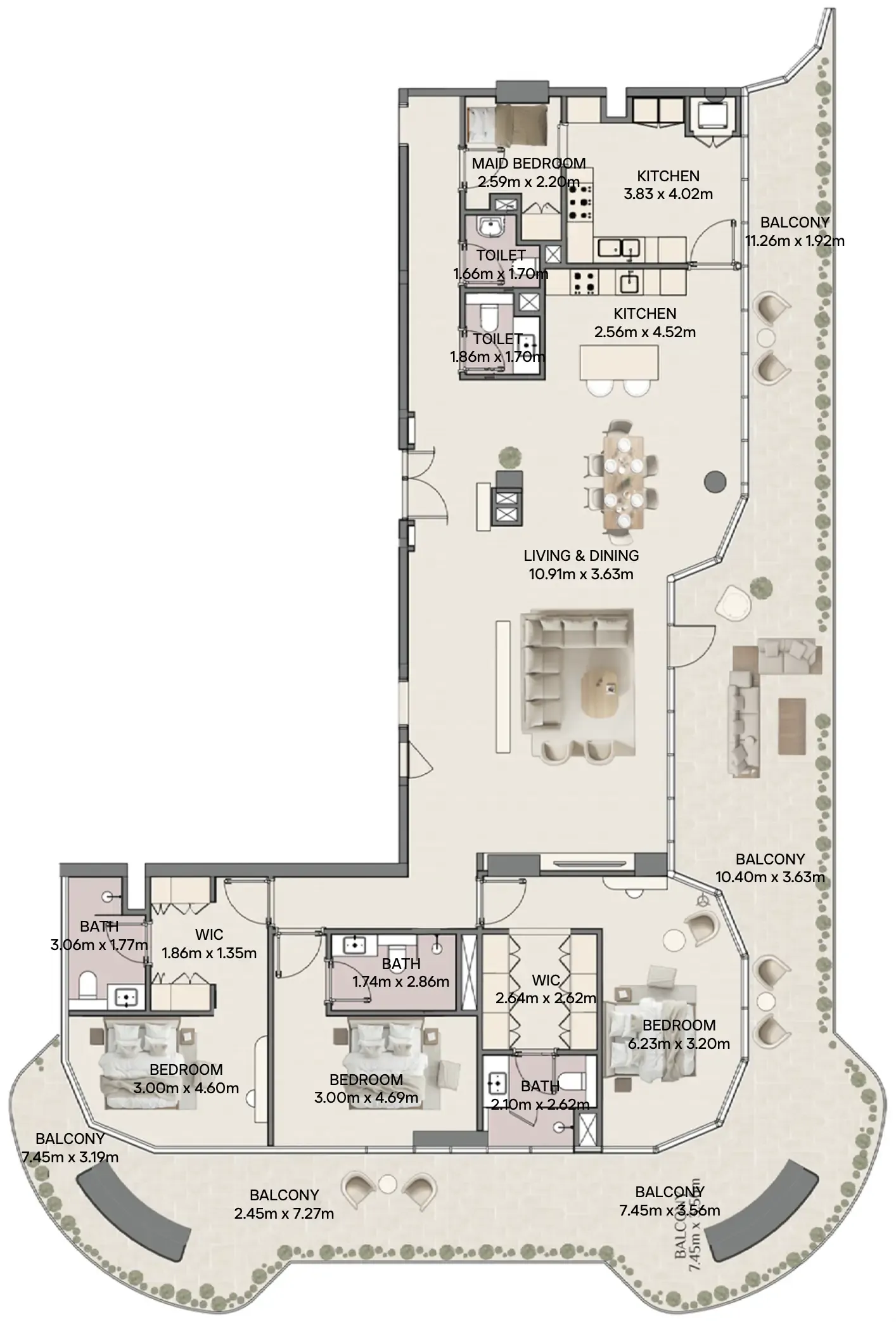 3 bedroom layout